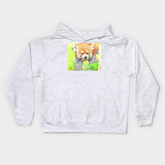 The Red Panda's Garden Kids Hoodie by PsyCave